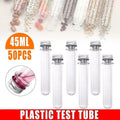Plastic Test Tubes with Metal Screw Caps, 45 ml, Pack of 50