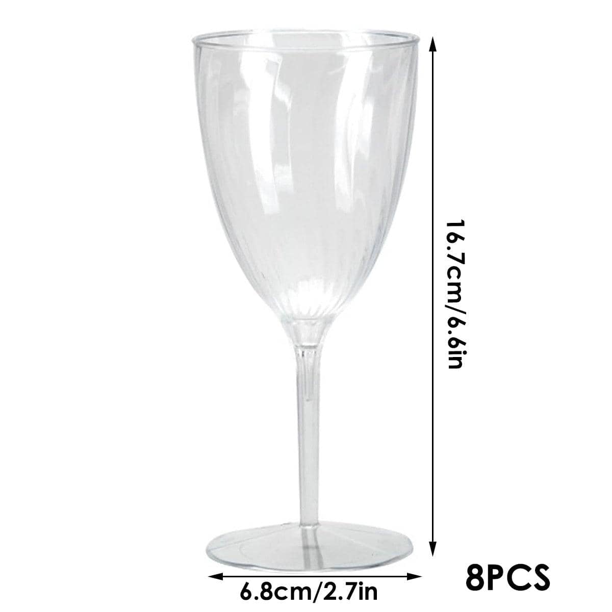 Plastic Wine Glasses with Swirl Design, 210ml, Pack of 8 - view 3