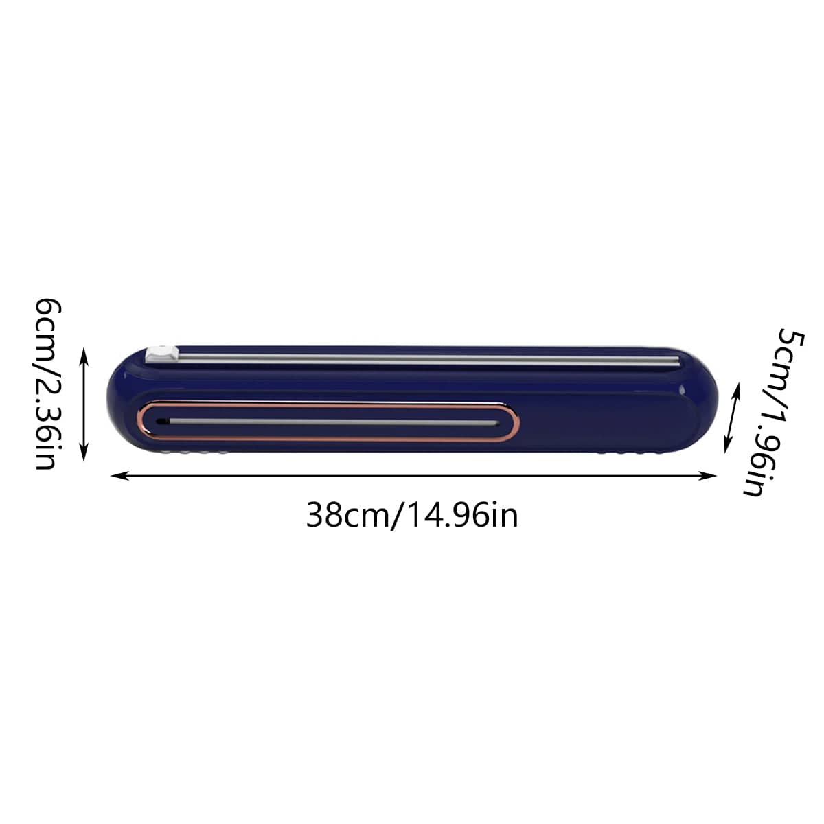 Plastic Wrap Cutter with Double Sided Sliding Blades and Wall Suction Mount, Blue - view 3