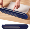 Plastic Wrap Cutter with Double Sided Sliding Blades and Wall Suction Mount, Blue - view 4