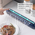 Plastic Wrap Cutter with Double Sided Sliding Blades and Wall Suction Mount, Blue - view 5