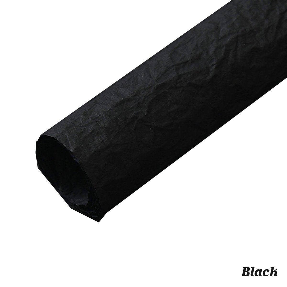 Pleated Flower Wrapping Paper for Bouquets, 10 Sheets (53 x 53 cm) - Black
