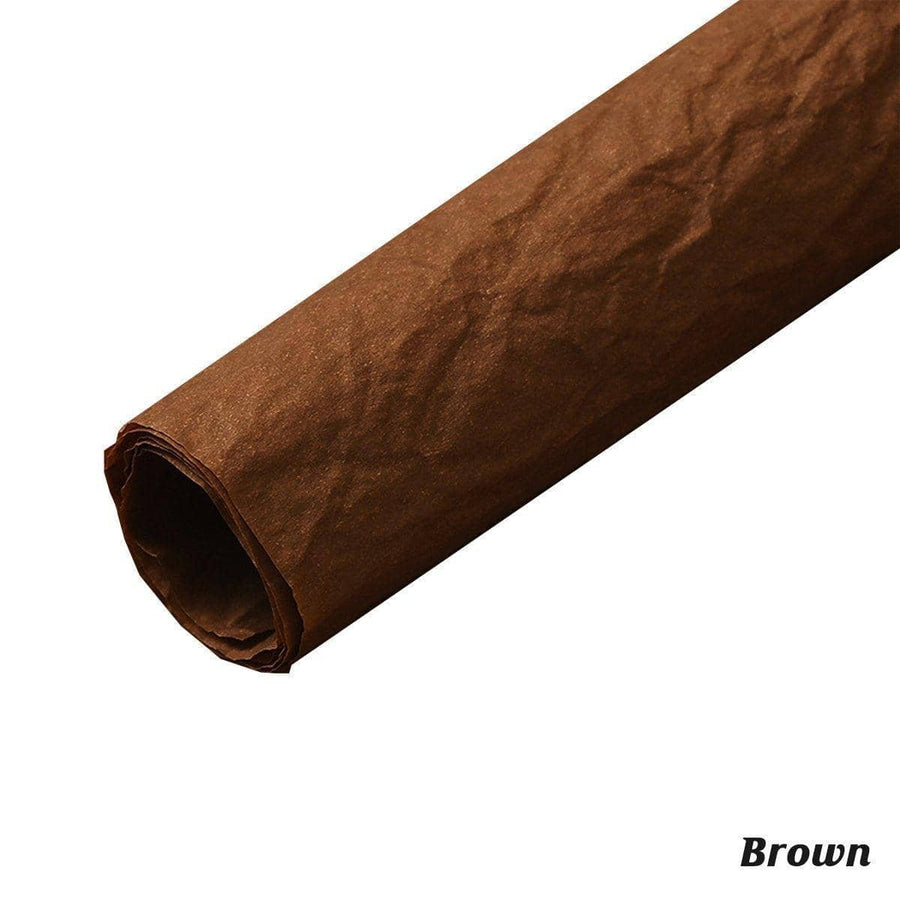Pleated Flower Wrapping Paper for Bouquets, 10 Sheets (53 x 53 cm) - Brown