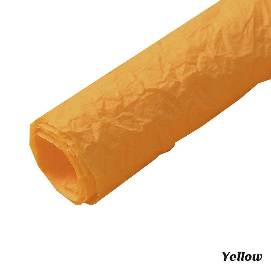Pleated Flower Wrapping Paper for Bouquets, 10 Sheets (53 x 53 cm) - Golden Yellow