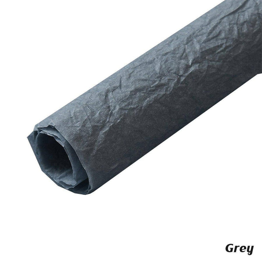 Pleated Flower Wrapping Paper for Bouquets, 10 Sheets (53 x 53 cm) - Grey