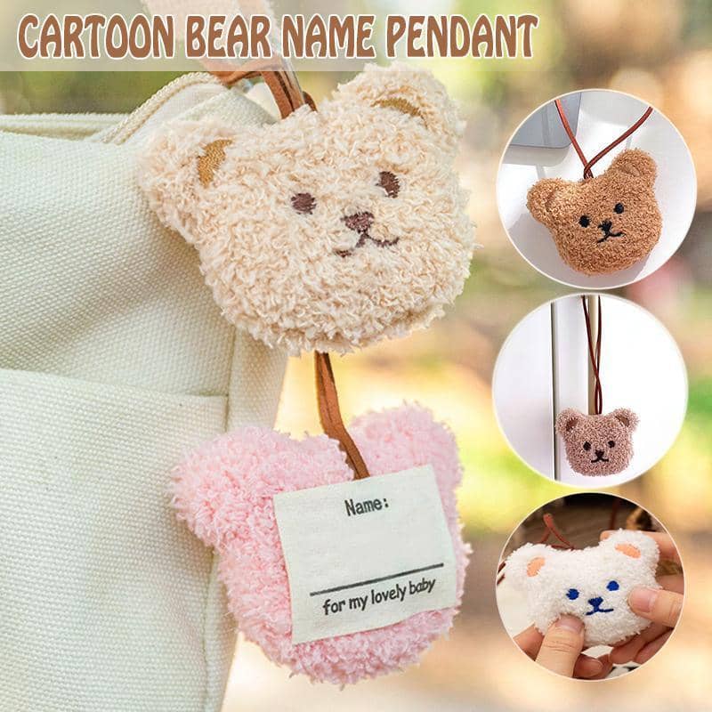 Plush Bear Bag Charm Pendant - Beige - view 2