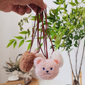 Plush Bear Bag Charm Pendant - Beige - view 5