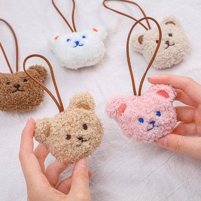 Plush Bear Bag Charm Pendant - White - view 4