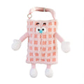 Plush Car Tissue Box, Striped Plaid Seat Back Hanging Holder - Pink