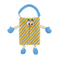 Plush Car Tissue Box, Striped Plaid Seat Back Hanging Holder - Yellow