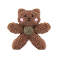 Plush Cat Chew Toy with Catnip Ball - Brown Bear