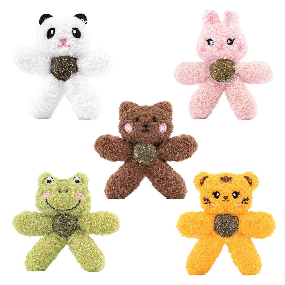 Plush Cat Chew Toy with Catnip Ball - Brown Bear - view 3