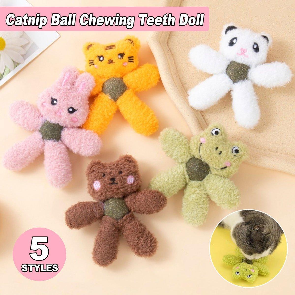 Plush Cat Chew Toy with Catnip Ball - Green Frog - view 2
