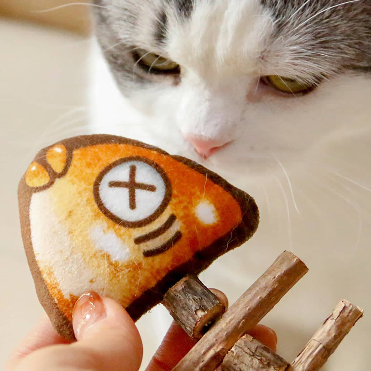 Plush Cat Chew Toy with Natural Wood - Giant Squid - view 5