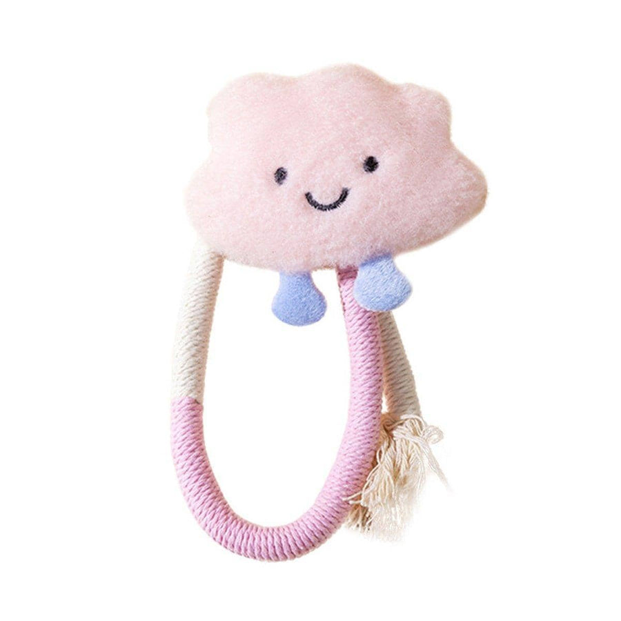 Plush Cat Toy with Cotton Rope and Catnip Sachet - Pink Cloud