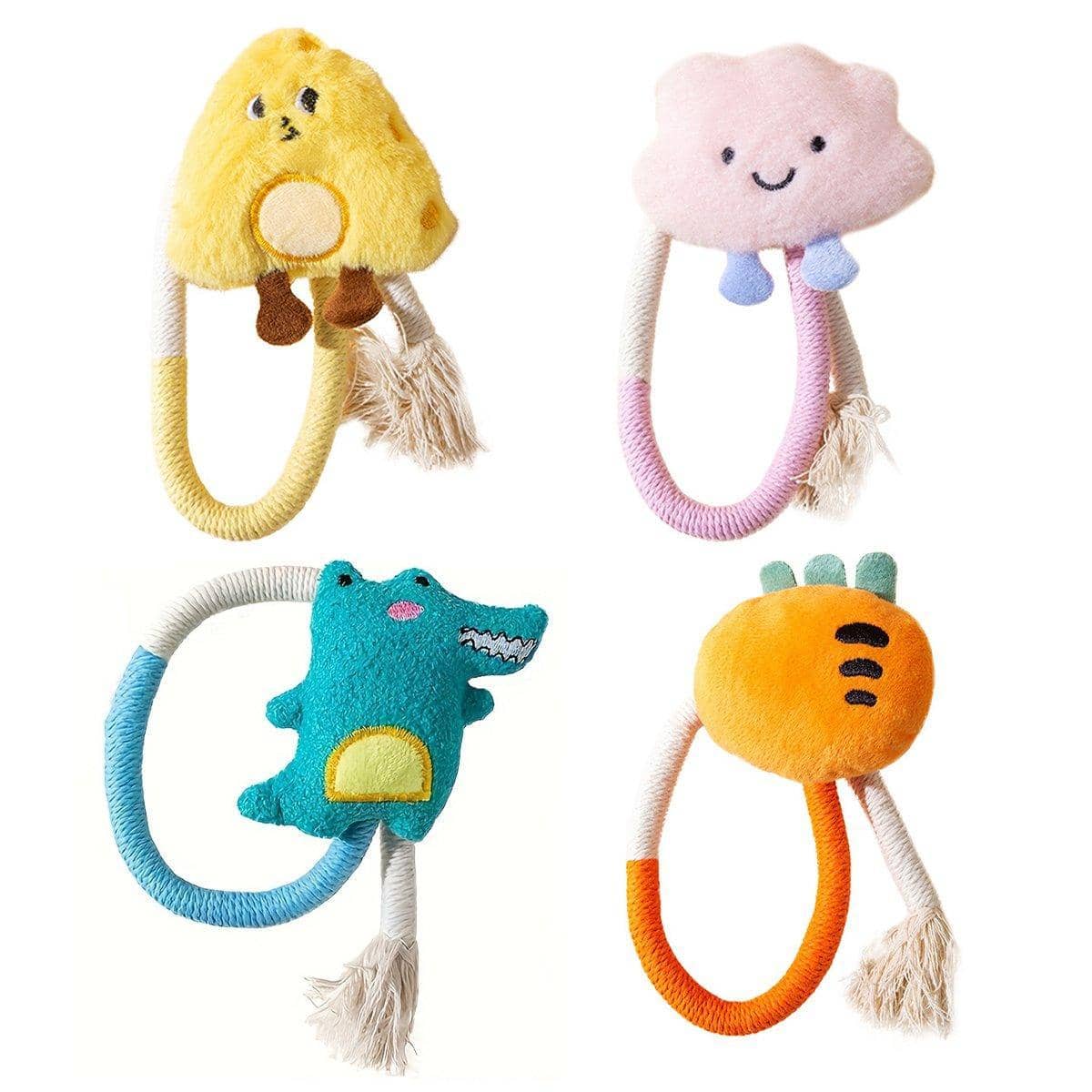 Plush Cat Toy with Cotton Rope and Catnip Sachet - Pink Cloud - view 3