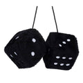 Plush Dice Hanging Charms, Pair - Black