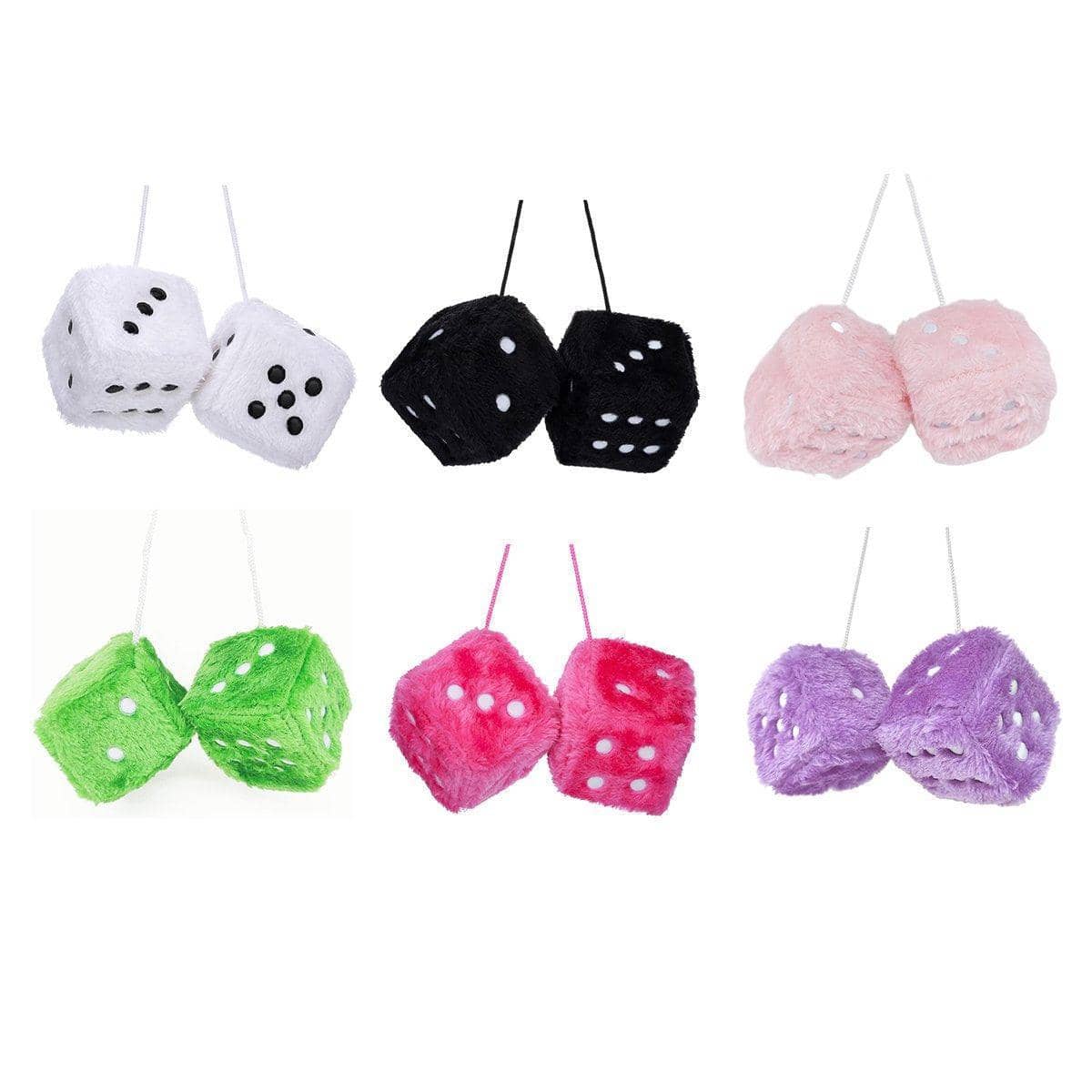 Plush Dice Hanging Charms, Pair - Black - view 3