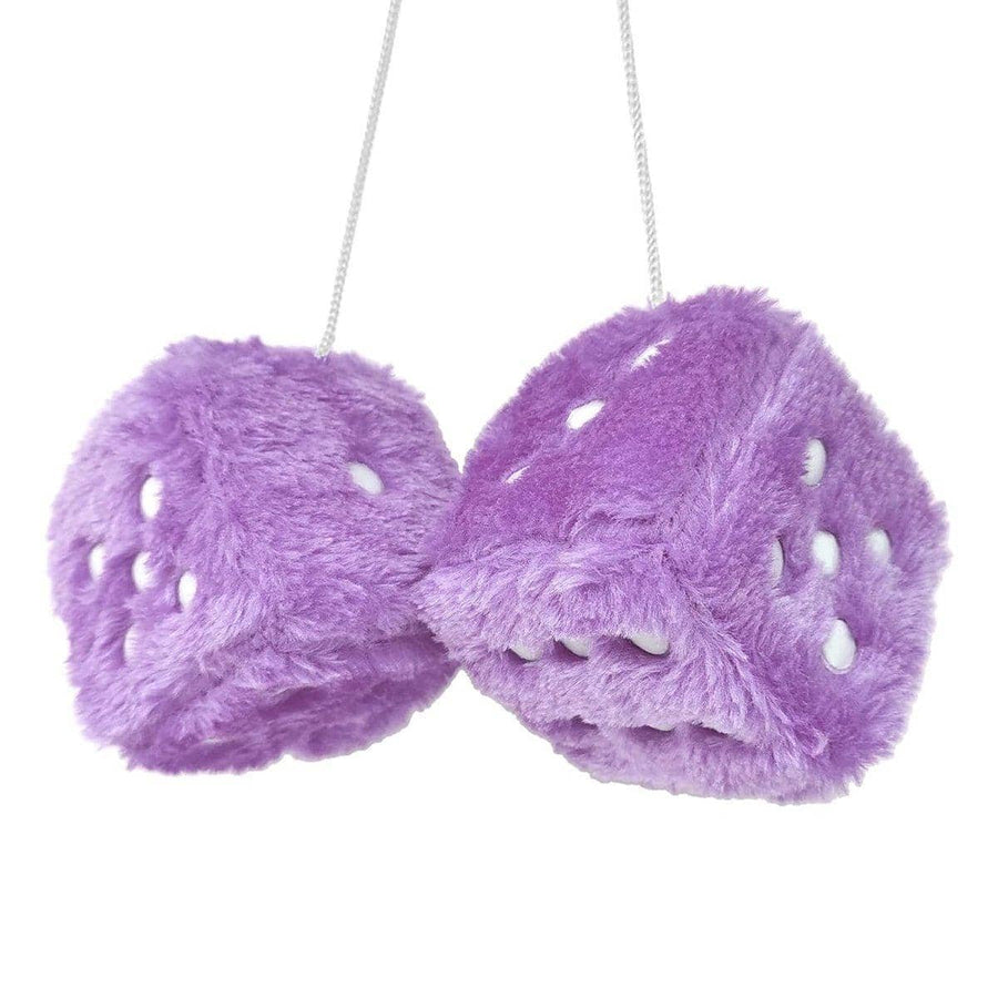 Plush Dice Hanging Charms, Pair - Purple