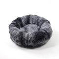 Plush Donut Pet Bed for Cats and Dogs - Dark Grey, 70 cm