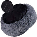 Plush Donut Pet Bed for Cats and Dogs - Dark Grey, 70 cm - view 5