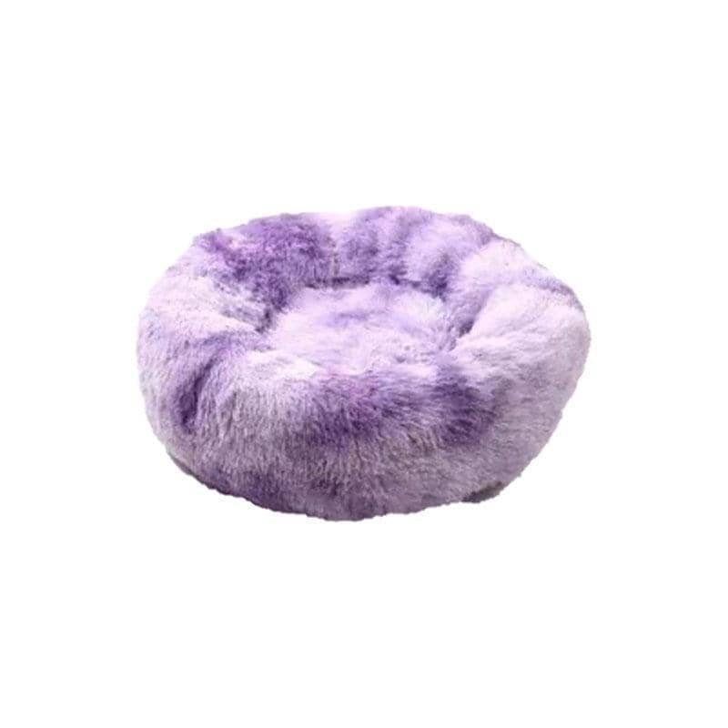 Plush Donut Pet Bed for Cats and Dogs - Purple, 120 cm