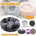 Plush Donut Pet Bed for Cats and Dogs - Taupe, 70 cm - view 2