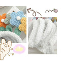 Plush Flower Headband with Lamb Wool Trim - Red - view 4