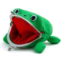 Plush Frog Coin Purse with Kiss-Lock Clasp - Green - view 2