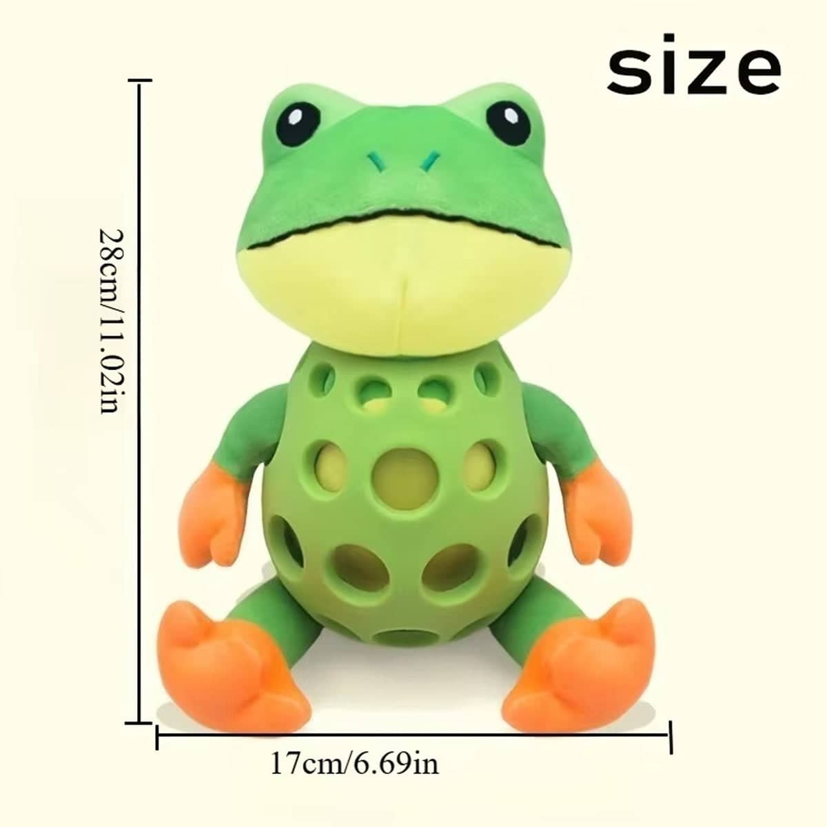 Plush Frog Squeaky Chew Toy for Dogs and Cats - view 3