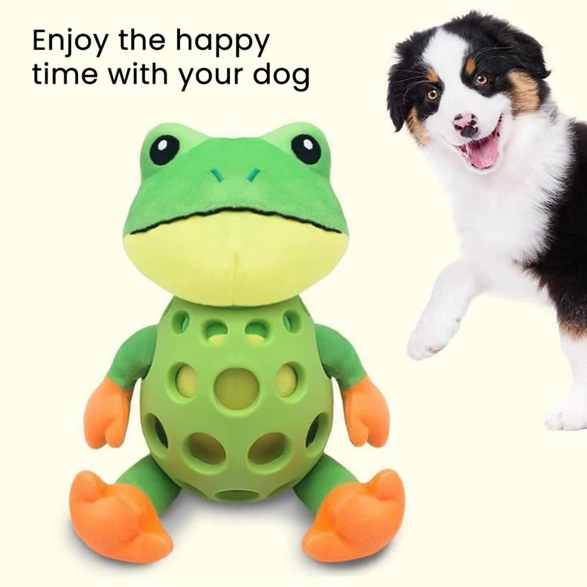 Plush Frog Squeaky Chew Toy for Dogs and Cats - view 4