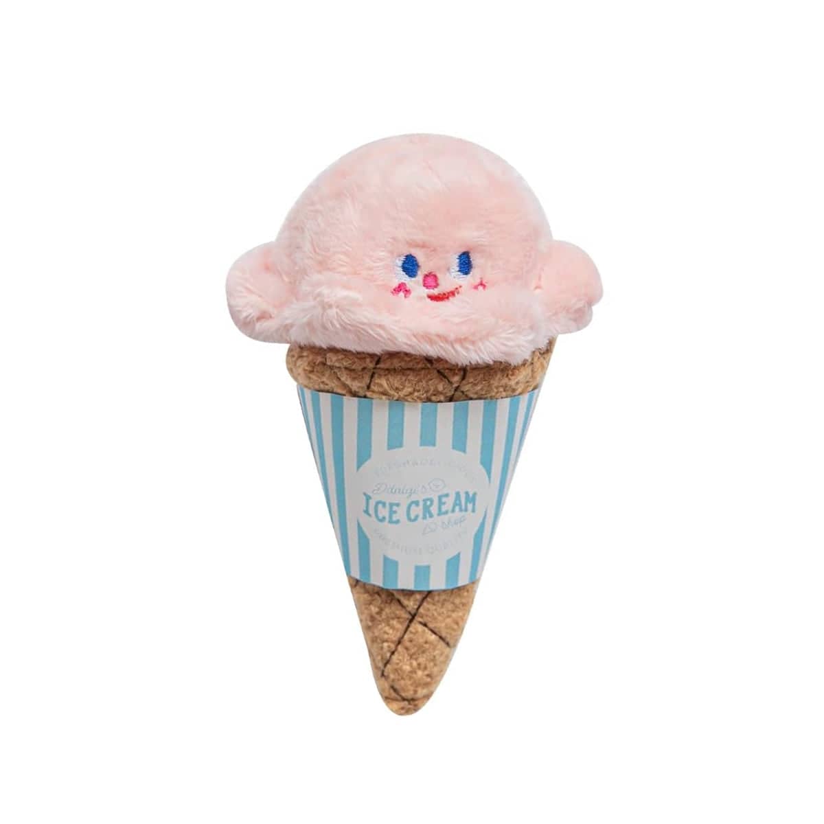 Plush Ice Cream Snack Hiding Foraging Dog and Cat Toy - Pink