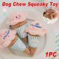 Plush Ice Cream Snack Hiding Foraging Dog and Cat Toy - Pink - view 2