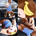 Plush Monkey Tissue Box Holder for Car and Home, Hanging Tissue Cover - view 5