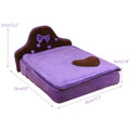 Plush Pet Bed Sofa for Small Dogs and Cats, Removable Zip Bedboard, 45 x 56 x 31 cm - Purple - view 3