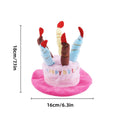 Plush Pet Birthday Cake Party Hat for Dogs and Cats - Pink - view 4