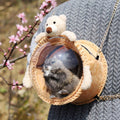 Plush Pet Carrier Bag with Clear Window for Hamsters and Small Animals - Large, Cream Rabbit (22 x 23 x 22 cm) - view 4