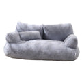 Plush Pet Sofa Bed for Cats and Dogs - Grey, Size XL (75 x 51 x 28 cm)
