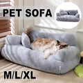 Plush Pet Sofa Bed for Cats and Dogs - Grey, Size XL (75 x 51 x 28 cm) - view 2