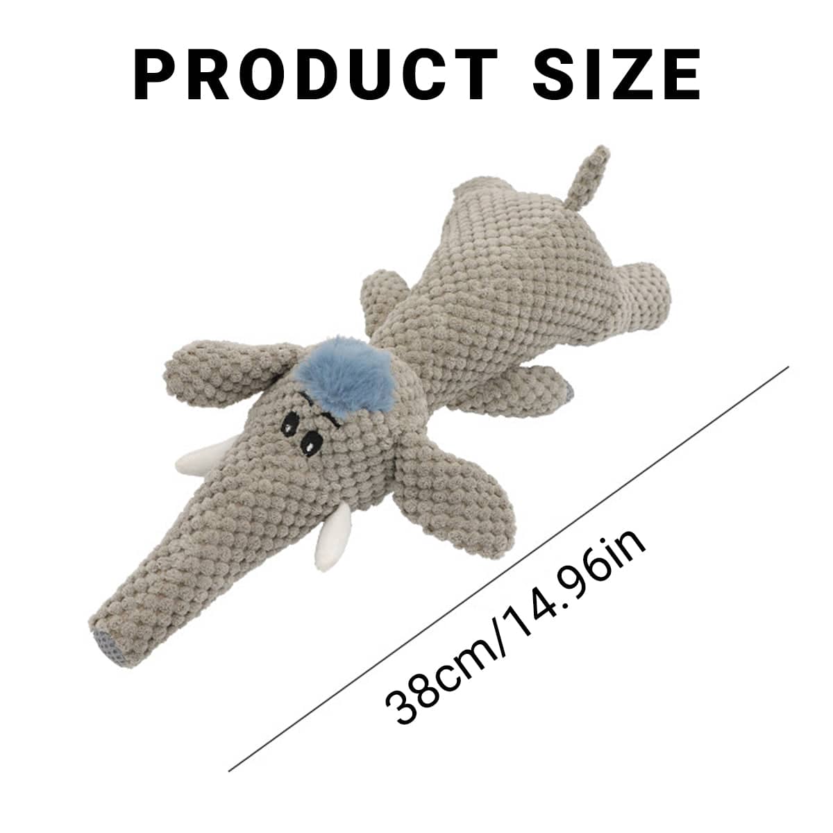 Plush Squeaky Dog Toy, 38 cm Corn Fleece - Orange Lion - view 4