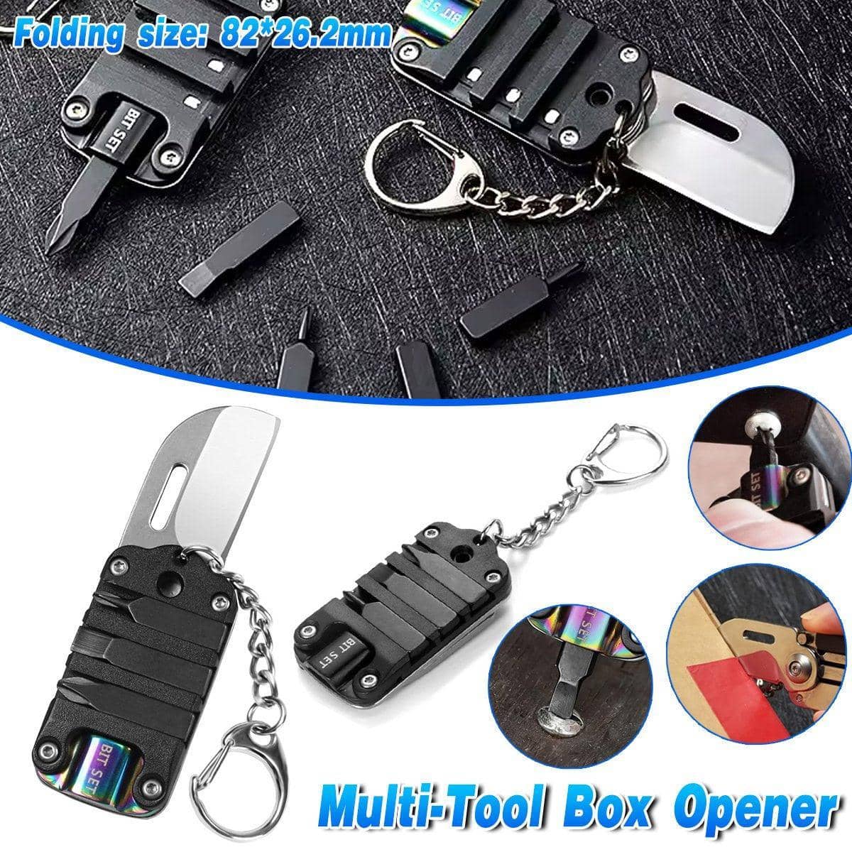 Pocket Knife 3-In-1 Stainless Steel Combination Tool - Black - view 2