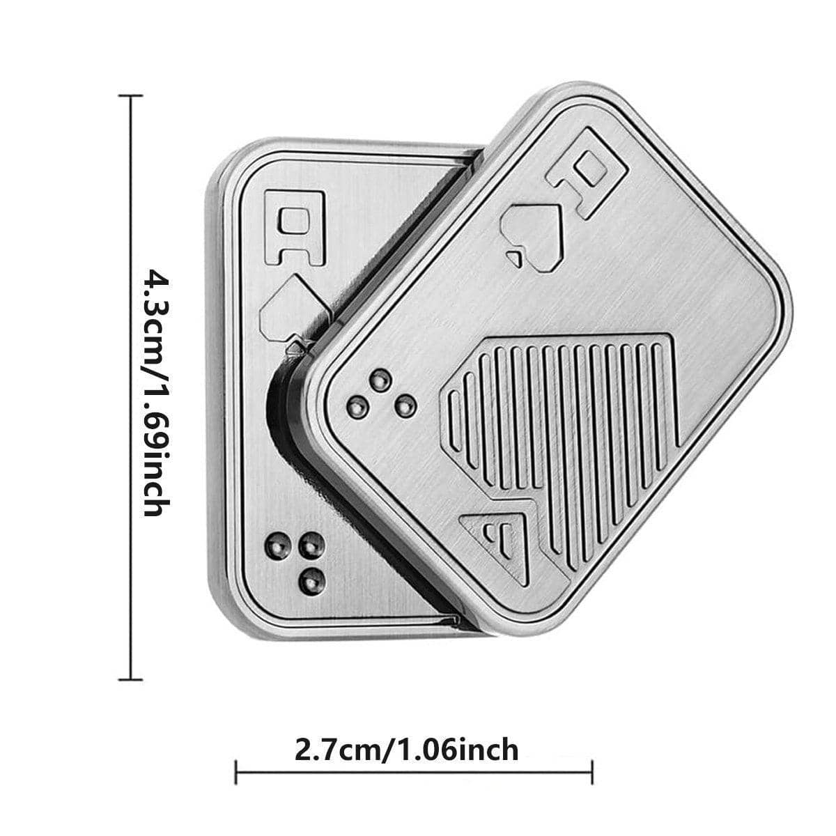Poker Style Magnetic Fidget Slider, 2 Pack - Silver Metal Fidget Toy - view 3