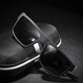 Polarised Men's Square Frame Sports Sunglasses - Blue Mirrored Lenses - view 4