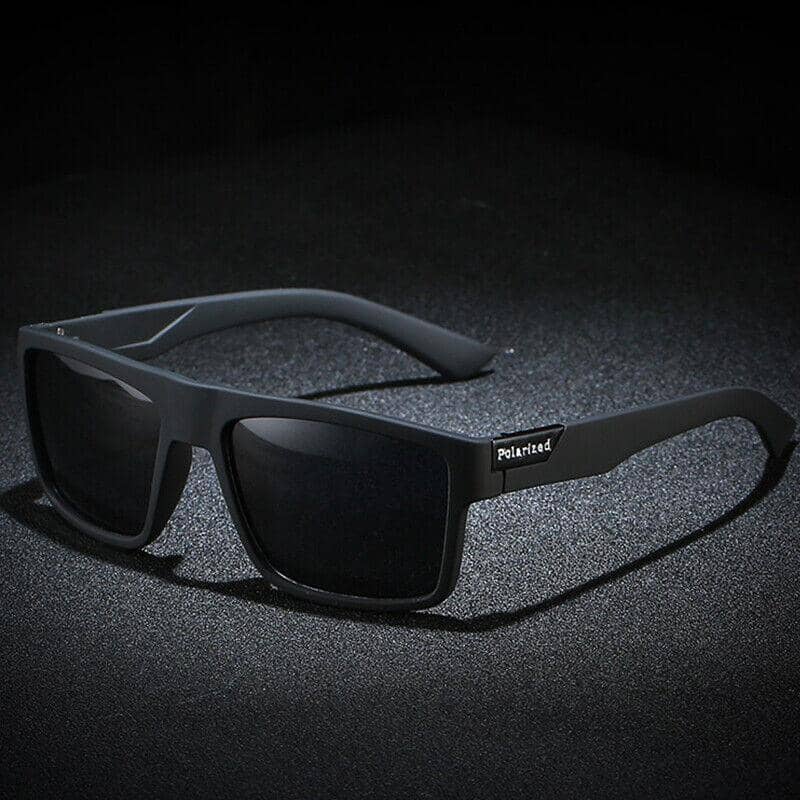 Polarised Men's Square Frame Sports Sunglasses - Blue Mirrored Lenses - view 5