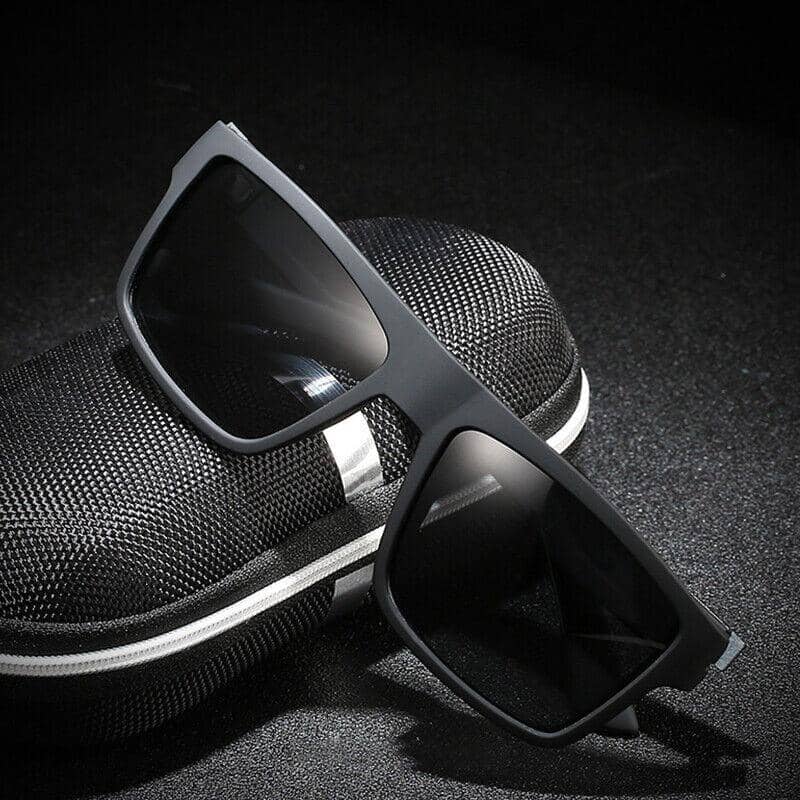 Polarised Men's Square Frame Sports Sunglasses - Green Mirrored Lenses - view 4