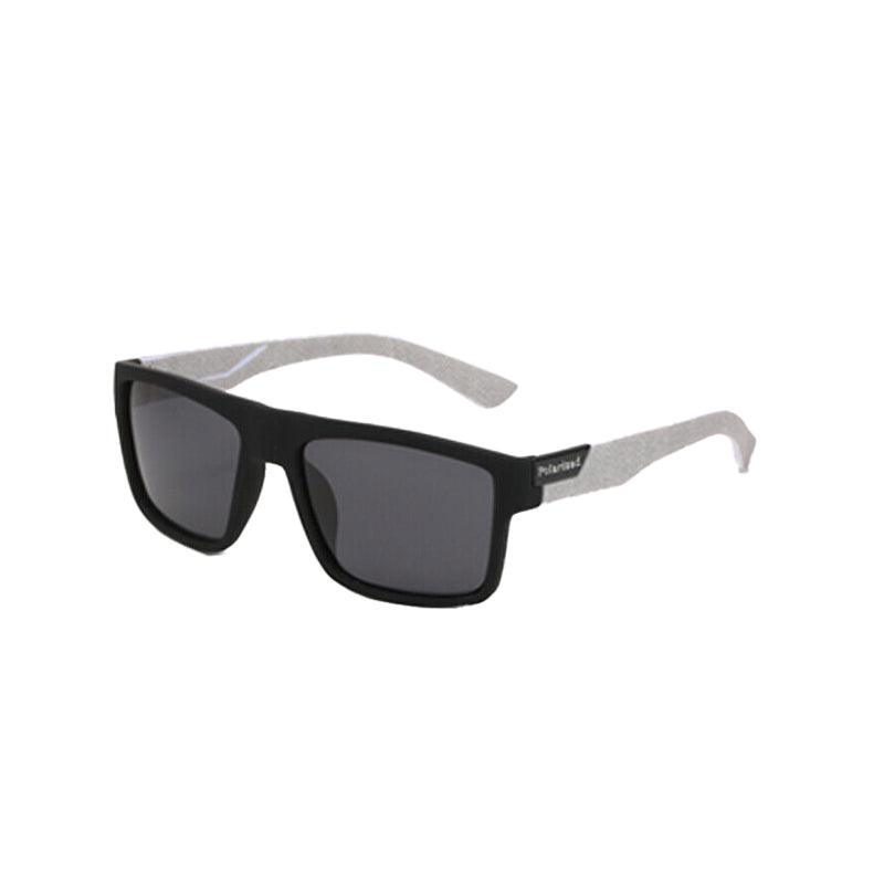 Polarised Men's Square Frame Sports Sunglasses - Grey Arms