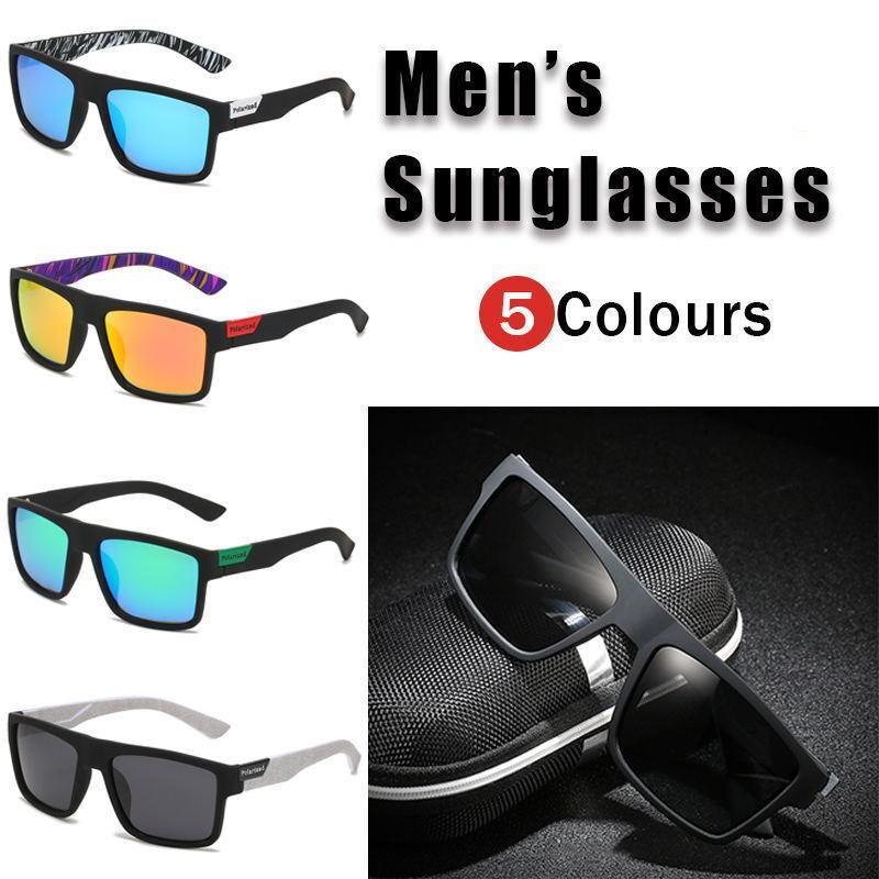 Polarised Men's Square Frame Sports Sunglasses - Grey Arms - view 2