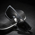 Polarised Men's Square Frame Sports Sunglasses - Grey Arms - view 4