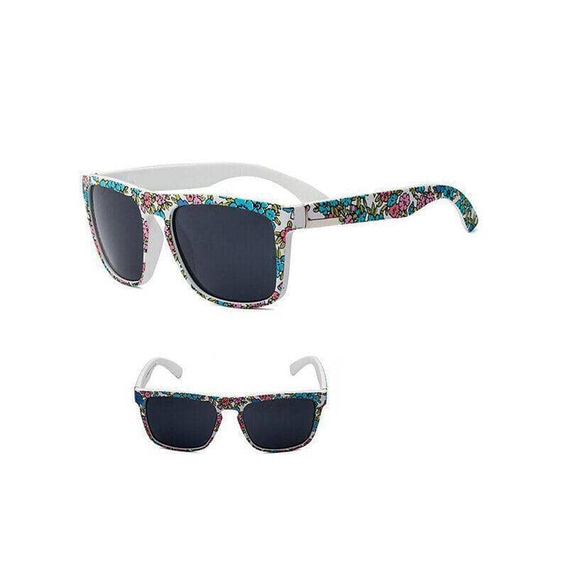 Polarised Square Frame Sunglasses - Style 12, Dark Red Arms, Orange-Pink Mirrored Lenses - view 5