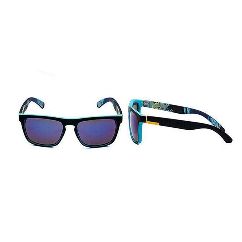 Polarised Square Frame Sunglasses - Style 4, Orange-Pink Mirrored Lenses - view 4